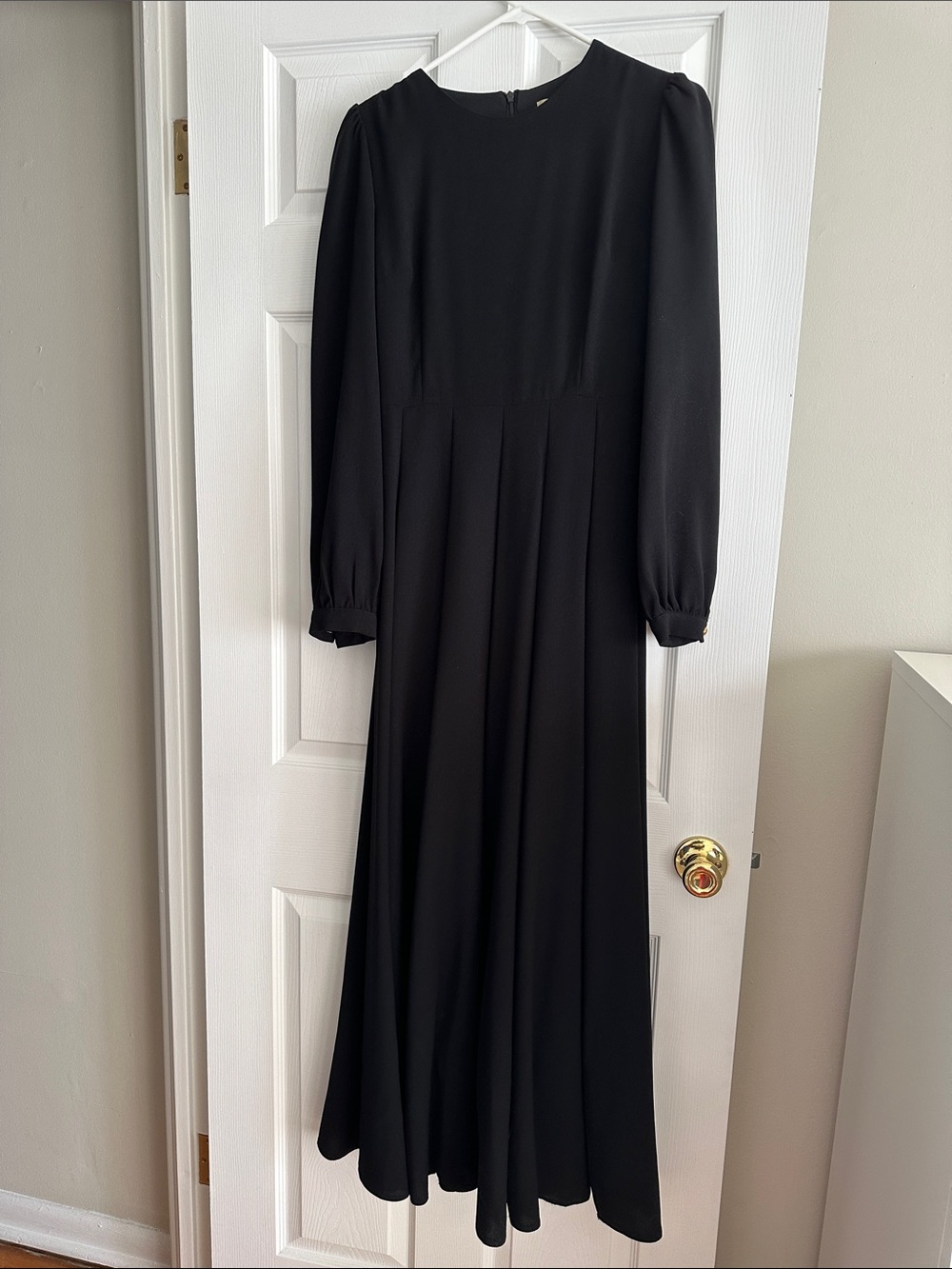 Women's Black Long Sleeve Maxi Dress